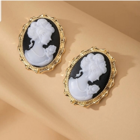 Nikkiwallflower Jewelry - *Page** Cameo Post Earrings
